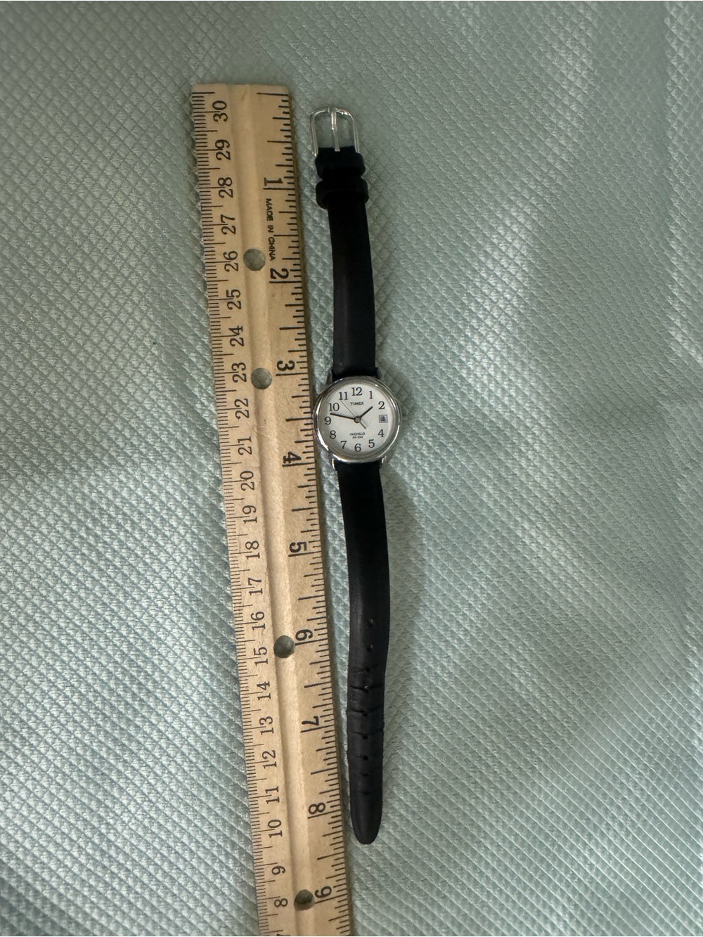 Timex Black Strap Watch with White Dial